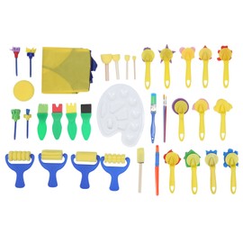 36Pcs Graffiti Tool Roller Sponge Brush Kit Stamps Antifouling Clothes Children Drawing Kit