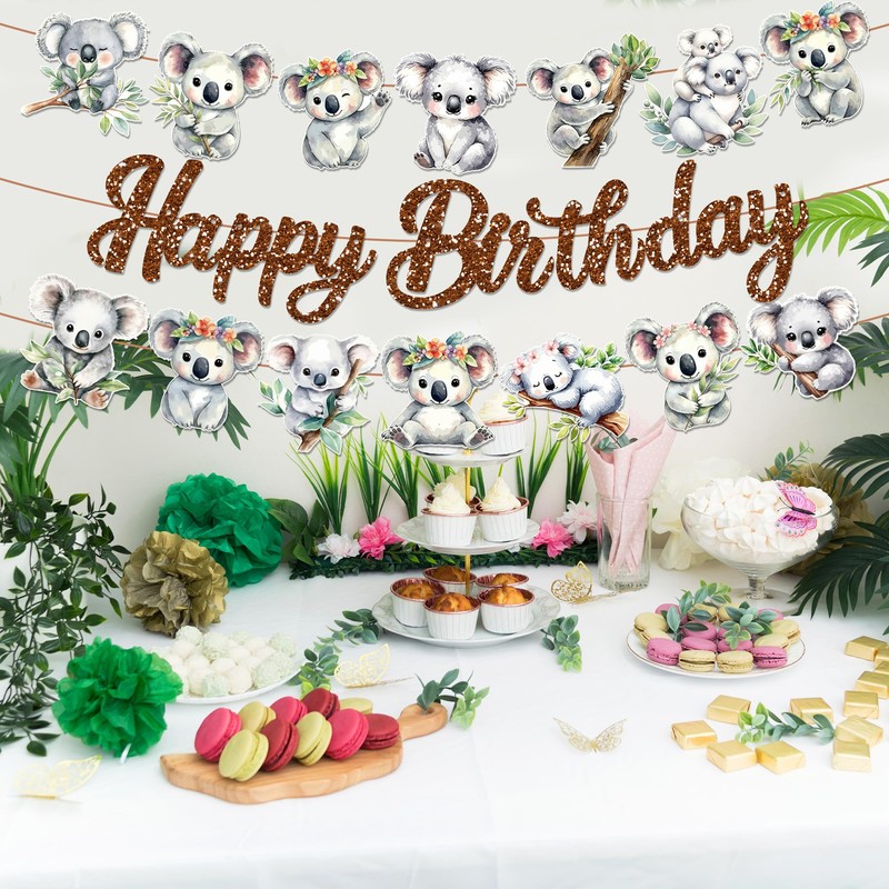 3 Piece Koala Themed Banner Set, Indoor/Outdoor Decorative Banners, Perfect
