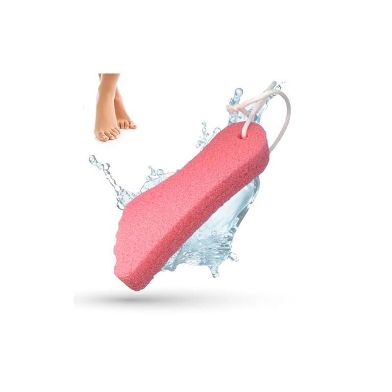 LaRosa PUMICE SPA Fußförmiger Bimsstein – Rosa mit Kordel