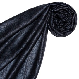 Lorenzo Cana Silk Scarf for Men Scarf 100% Silk Woven Men's Scarf Elegant Paisley Pattern Tone on Tone, black-blue