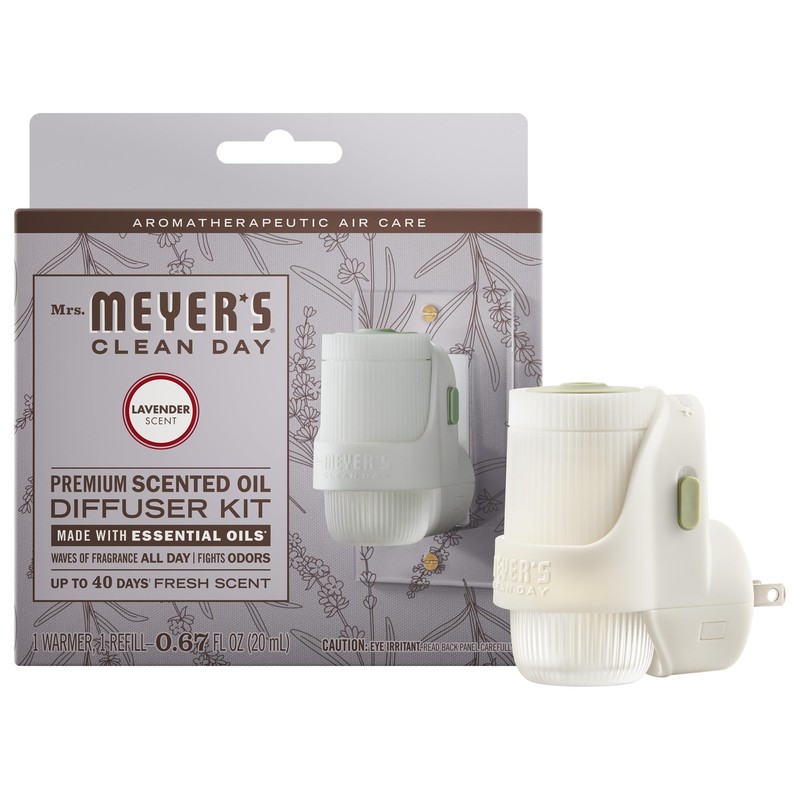 MRS. MEYER'S CLEAN DAY Premium Scented Oil Diffuser Kit, Lavender,