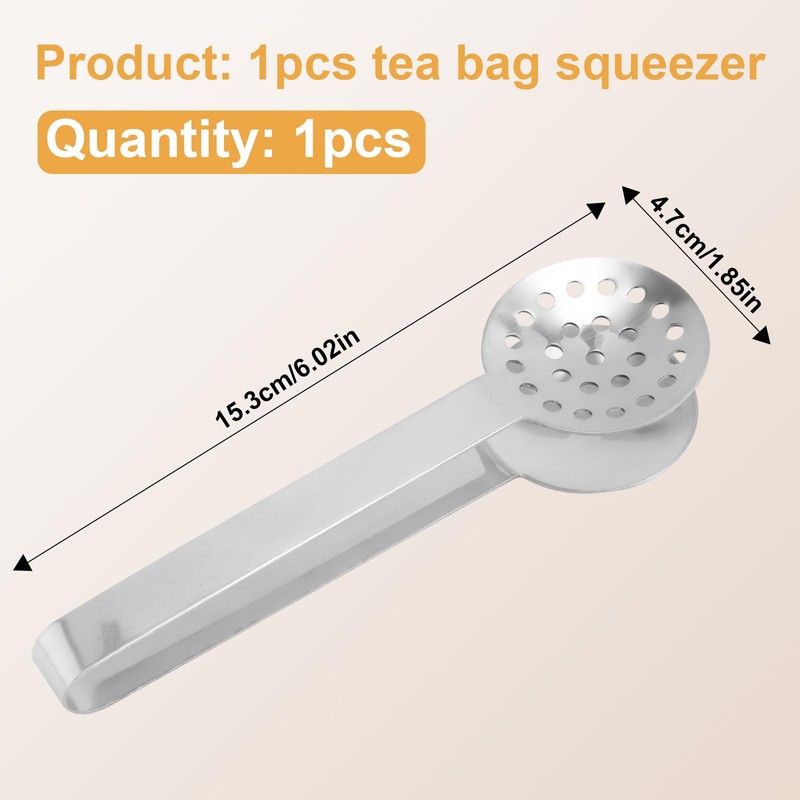 Tea Bag Squeezer Tongs, Stainless Steel Teabag Strainer Dispenser Gripper
