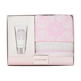 Jill Stuart 11302303 Handkerchief Towel Handkerchief & Hand Cream Set, Women's, 11302303A, Pink (A) Approx. Width 9.8 x Height 9.8 inches (25 cm) x Height 9.8 inches (25 cm)
