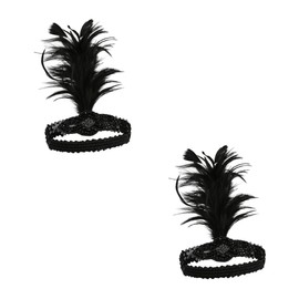 Beavorty 2pcs Women Headband Hair Accessory Roaring Flapper Hair Elegant Tea Party Headpiece for Women Comfortable and Versatile Vintage Costume Accessory