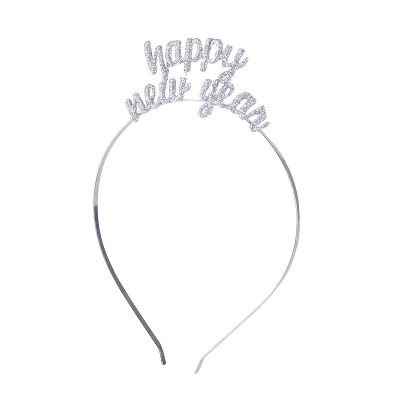 BinaryABC Happy New Year Headband Tiara, Rhinestone New Year Eve