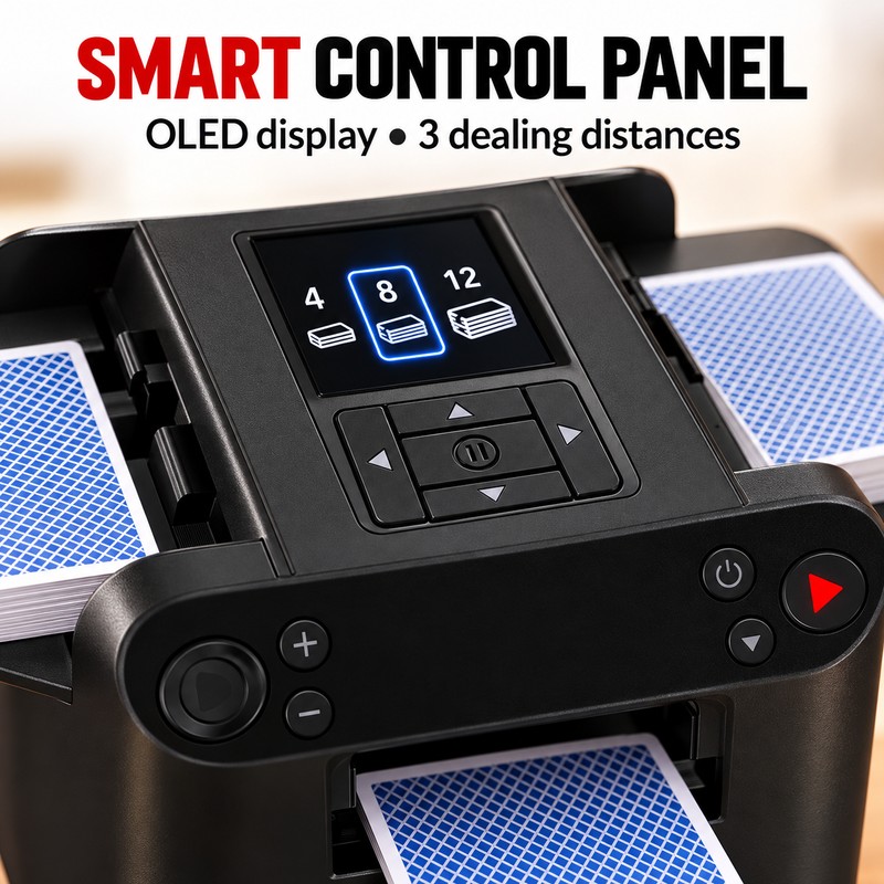 360° Automatic Card Shuffler and Dealer, 5200mAh Rechargeable Poker Dispenser