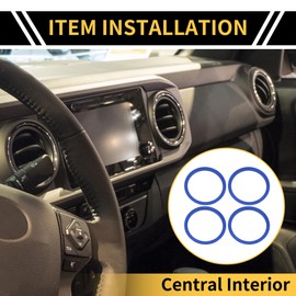 REPAIROCK 1set AC Vent Dashboard Decoration Rings for Toyota Tacoma 2016-2023 Air Conditioner Air Outlet Vent Cover Ring Decoration Trim Decoration Blue