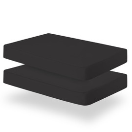 Biloban Biloban Pack and Play Sheet Fitted (39 x 27in), 2 Pack Ultra Soft Pack and Play Fitted Sheets, Playard Sheet for Boys or Girls, Machine Washable, Microfiber, Black