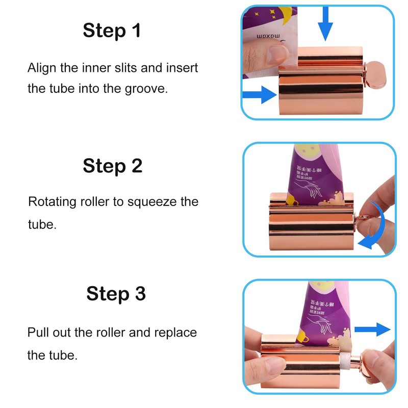 UDQYQ UDQYQ Tubenquetscher Tubenpresse,3-er Pack Zahnpasta Squeezer Edelstahl Sparen Zahnpasta