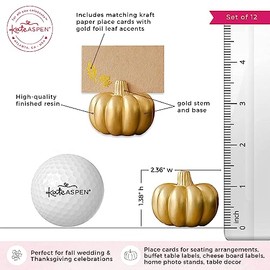 Kate Aspen - Portatarjetas de calabaza dorada (juego de 6), ajuste de lugar, perfecto para decoración de mesa de Acción de Gracias, bodas temáticas de otoño, brunches de novia