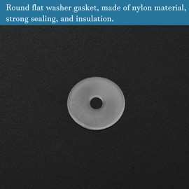 QUARKZMAN M3 Plastic Round Flat Washer Seal x 50 Pieces Nylon Round Flat Washer Sealing Ring for Glass Door Handle, Transparent