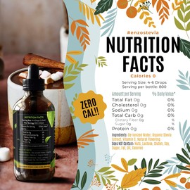 Enzo Liquid Stevia Drops Our Zero Calories Sweetener (4oz - 800 Servings/Bottle) - Nutty Hazel - All Natural flavoring with No Artificial Additives & Filler Ingredient