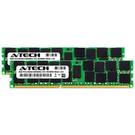 A-Tech 8GB (2x4GB) RAM for Dell PowerEdge R310, T310 Servers | DDR3 1066MHz ECC-RDIMM PC3-8500 4Rx8 1.5V 240-Pin ECC Registered DIMM Server Memory Upgrade Kit