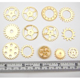 MAHAVIMOKSA 200 Grams Steampunk Gear Wheel Charms Cog Connectors Pendants Jewelry Finding DIY Craft, 200, Alloy Steel, No Gemstone