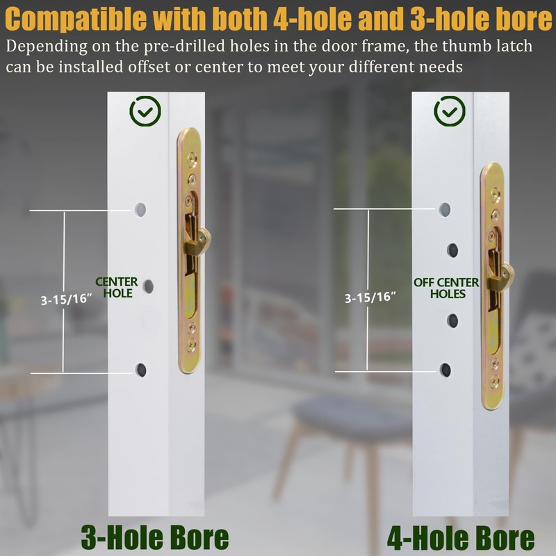 Eockatoo Sliding Glass Patio Door Handle Replacement Set with Key