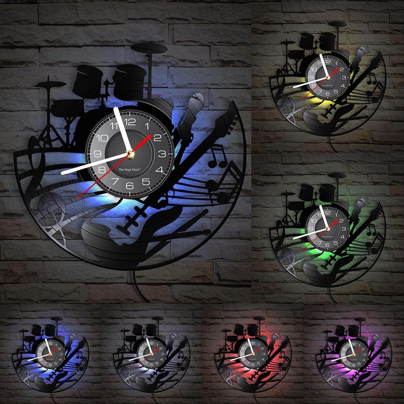 Timethink 12 Inch Guitar and Drum Kit LED Vinyl Record
