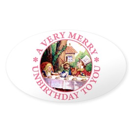 CafePress A Very Merry Unbirthday to You Sticker (Oval 10 Pk Oval Car Bumper Sticker(10-Pack)
