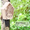 2Pcs Bird House with Warm Light Hollow Flowers Patterns Bird