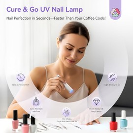 SAVILAND Essentials UV Nail Lamp: Handheld Fast Curing Mini Nail Light with 2 Timers LCD Display Rechargeable Portable UV Light for Gel Nails Art Design Rhinestone Glue Home DIY Manicure Travel