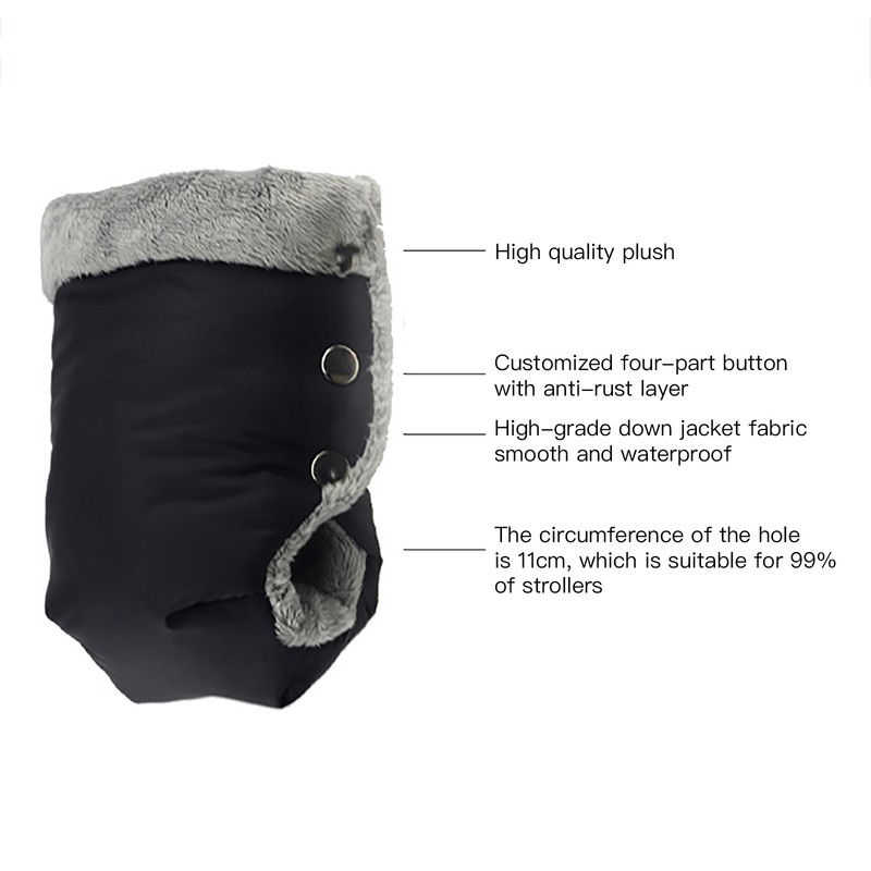 2 Pcs Stroller Gloves Waterproof Warm Comfortable Pushchair Hand Muff