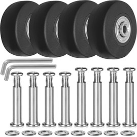 Luggage Suitcase Replacement Wheels 4 Pieces Suitcase Wheels Replacement Wheels 50 x 16 mm Suitcase Wheels Replacement Parts Abrasion-Resistant Rubber Luggage Wheels Replacement Wheels for Suitcases L49