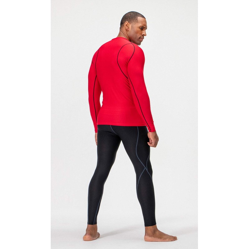 DEVOPS 3 Pack Men's Athletic Long Sleeve Compression Shirts (Large,
