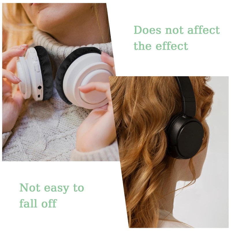 MBAIYO 6pcs Fabric Headphone Ear Covers, Black Washable Ear Pad
