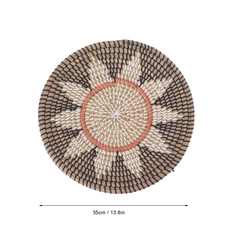 Round Grass Wall Ornaments 35cm Diameter Hand Knitting Hanging Woven