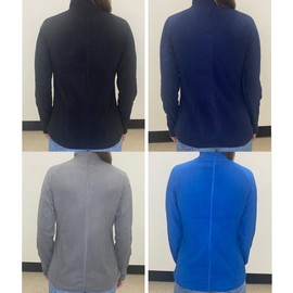 CAOMP Custom Nurse Jacket - Women's Fleece Lightweight Embroidered Full-Zip Medical Nursing Jacket - Black