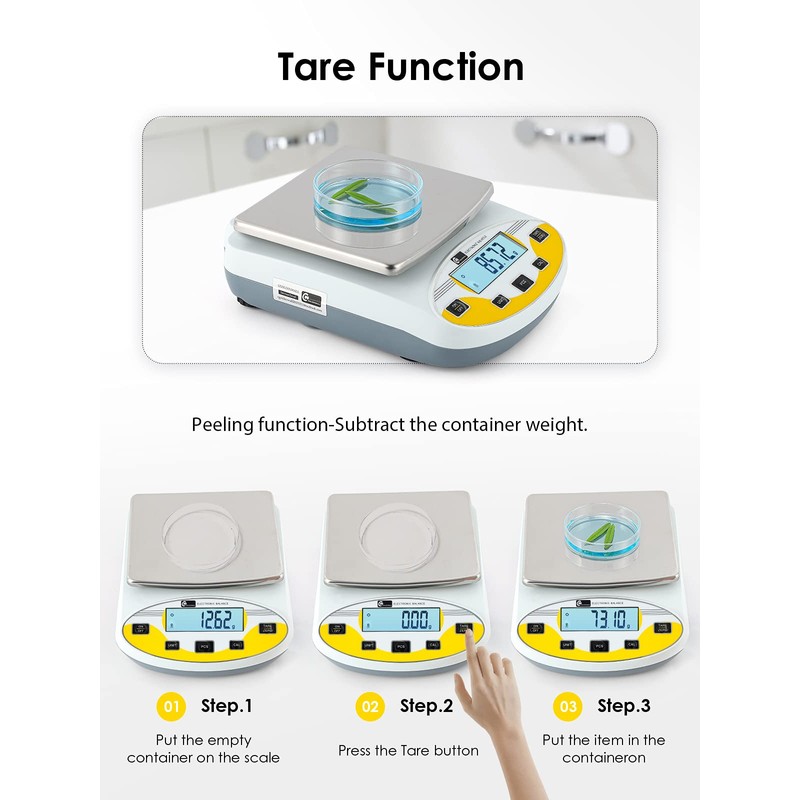 CGOLDENWALL Precision Lab Scale 5000gX0.01g Analytical Electronic Balance Digital Laboratory