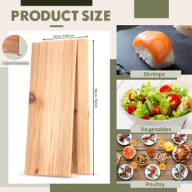 Landical 3/6/10/13 Pcs XL XXL XXL Large Cedar Planks for Grilling Salmon Thicker Design Full Filet of Meat Fish Veggies Adding Extra Smoke and Flavor Soaking Fast Easy to Use(6 Pcs,15 x 5.5 Inches)
