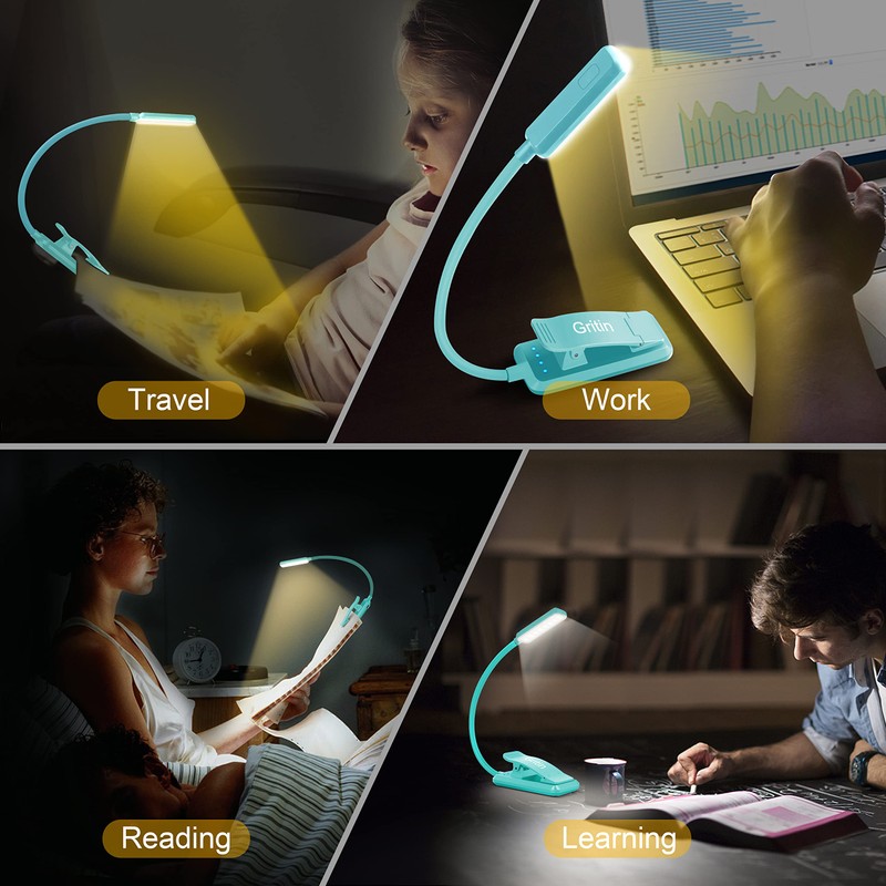 Gritin 9 LED Rechargeable Book Light for Reading in Bed