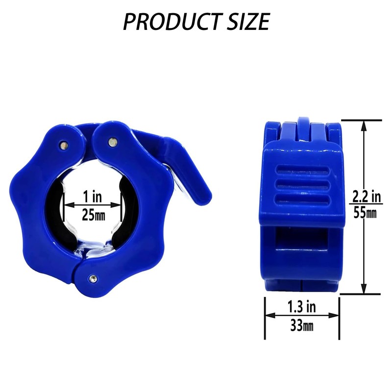 JSUOEO 6 PCS Barbell Clips, 1 Inch/2.5CM Non-Slip Quick Release