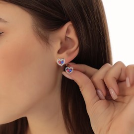 Iefil Anniversary Women Gifts - Gifts for Her, Birthstone Earrings for Women, Emerald Sapphire Earrings, May September Jewelry