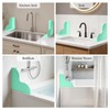 2 Pack Silicone Shower Splash Guard with Suction Cups, Green