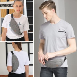 TINYAT Bum Bag Fanny Pack for Women Men Waterproof Waist Belt Bag for Sport Running Hiking Walking Dog Travel Super Lightweight T201,Grey