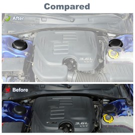 JWWY Engine Compartment Suspension Engine Bay Suspension Trim Hanging Cover for 2009-2024+ Dodge Challenger Charger Engine Accessories, ABS Carbon Fiber 2pcs