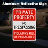 T&R Large Private Property No Trespassing Sign with 54" Stake,