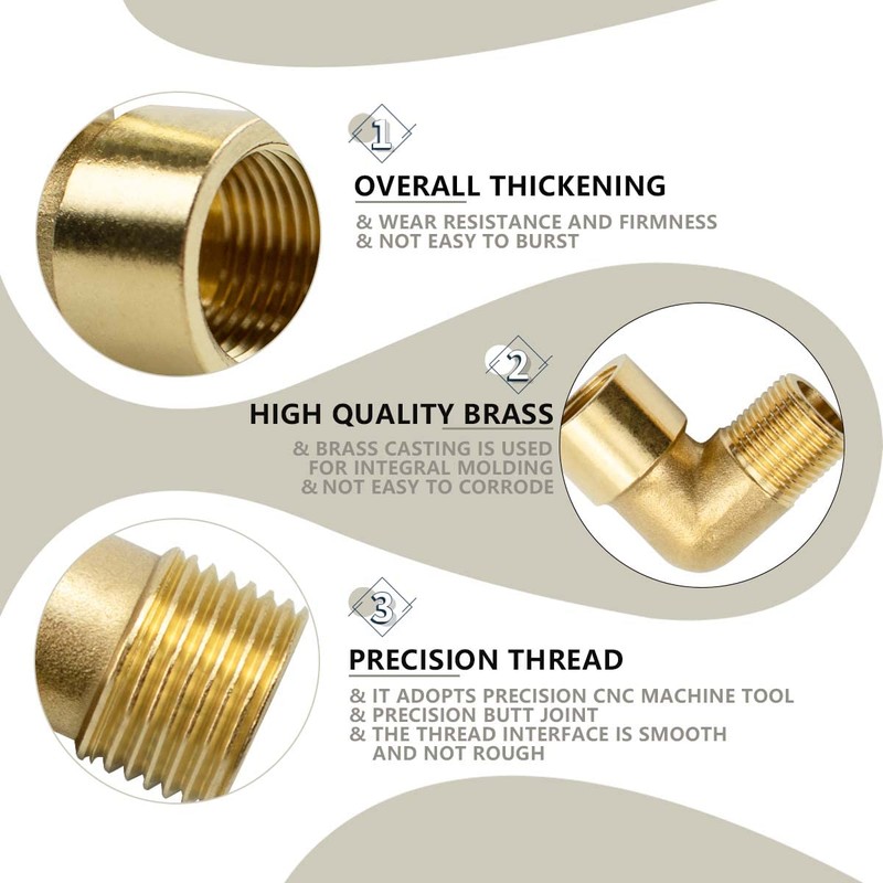 Bwintech 2 Pcs 90 Degree 1/2" Female to 1/2" Male