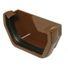 FLOPLAST 114mm Square Gutter External Stop End - Brown