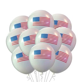 American Flag Latex Balloons 12 Count, USA Balloons Birthday & Event Party Supply, Veteran United States, 12 Inch Standard Size