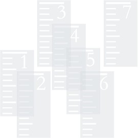 Tatuo 7 Feet Growth Chart Stencil, Reusable Ruler Template Painting on Wood, Measuring Kids Height Wall Decor, Rustic Decor for Farmhouse, 7 Pieces(White)