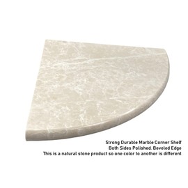 Premium Quality Botticino Light Beige Cream Marble Shower Corner Shelf Stone for Bathroom Caddy (1)