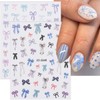 6 Sheets Bow Nail Art Stickers 3D Self-Adhesive Nail Decals