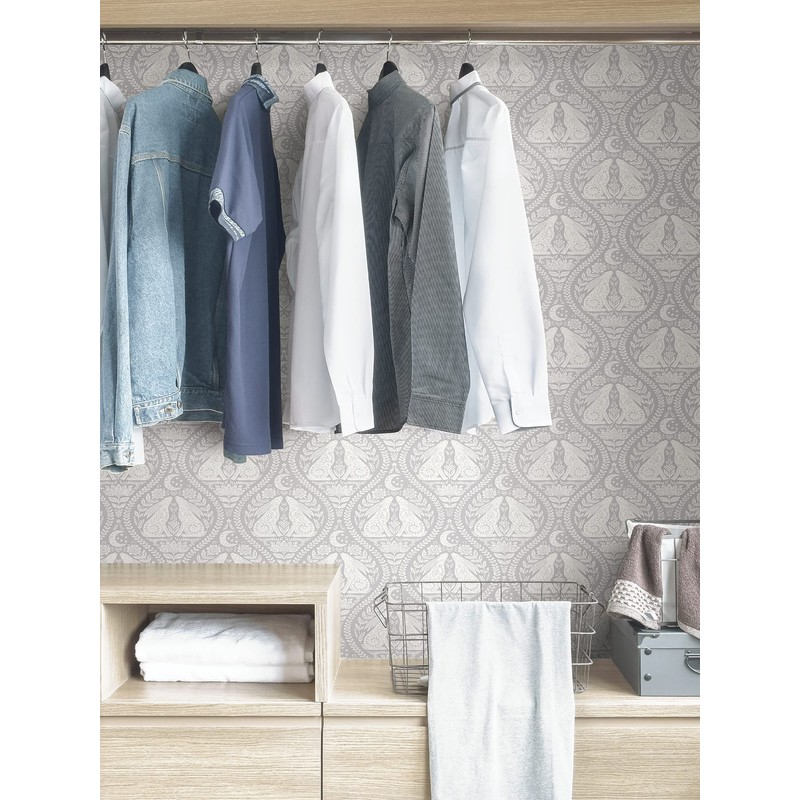 NuWallpaper Grey Moon Rabbit Peel & Stick Wallpaper