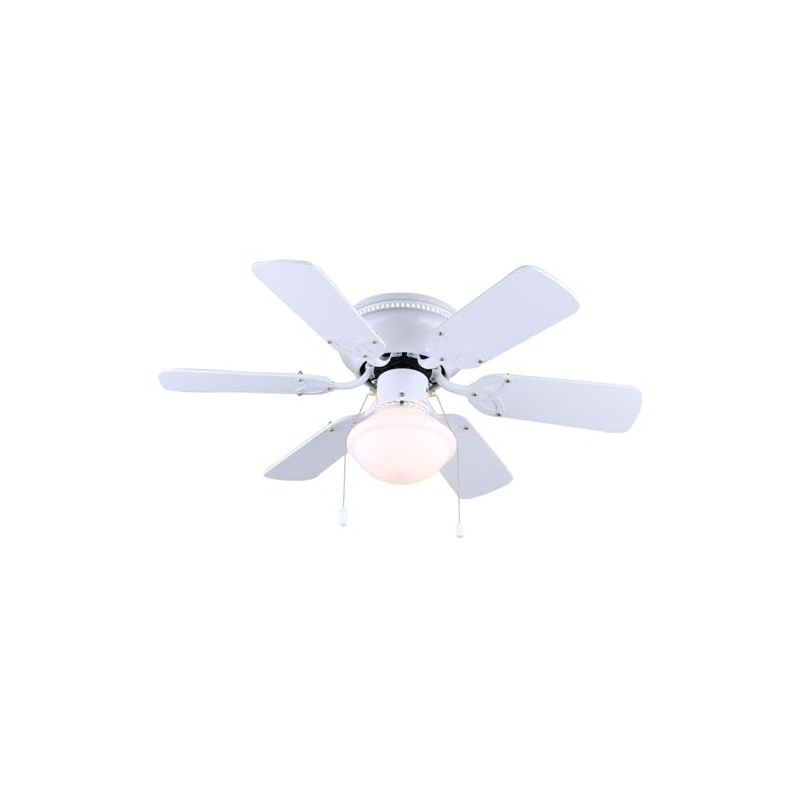 Twister 30-Inch Hugger Ceiling Fan in White - Compact Design