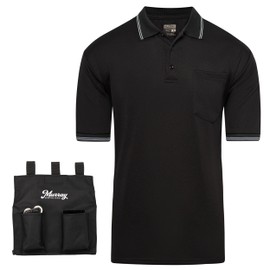 Murray Sporting Goods Umpire Shirt Accessory Bundle - Shirt, Bag, Brush, Indicator Accessory Kit (Black, Large)
