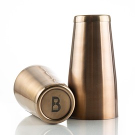 Bull in China 2-Piece Cocktail Shaker Antique Brass – 28 oz Weighted Shaker & 18oz Weighted Cheater Tin, Professional Grade Bar Shaker, Premium Cocktail Shaker Set for Professional & Home Bartenders