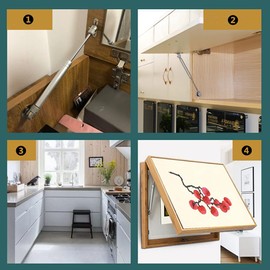 Pack of 2 Gas Spring 200 N/44.09 lb/20 kg Gas Pressure Damper Hydraulic Gas Spring for Door Cabinets Kitchen Cupboards Bookcases