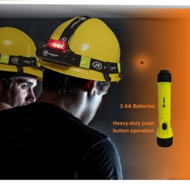 Railhead Gear 150 Lumen LED Industrial Flashlight, IP44 Rated, Beam Distance 328 ft, Run Time 4 Hours, KE-FL30